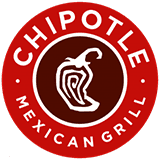 Red circular Chipotle Mexican Grill logo featuring a stylized chili pepper in the center with the restaurant name around the edge.